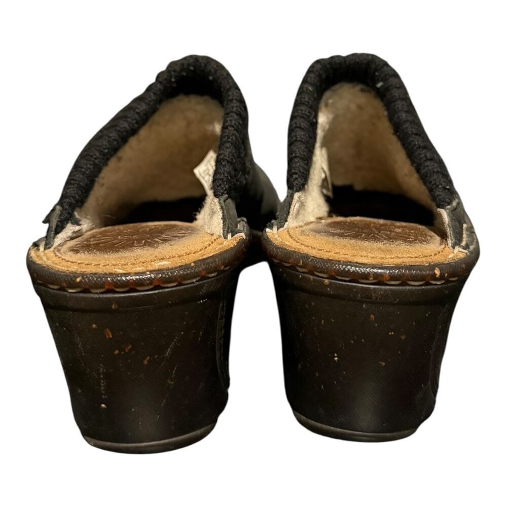 UGG Wedge Clog Shoes Women’s Size 8 Black Suede Shearling Lined Slip On Comfort - Picture 6 of 9